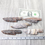 5 Stone Ornamental Knife Blades  #7959     Mountain Man Knife