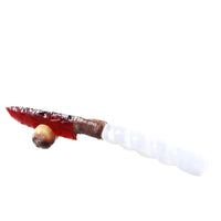 Selenite Spiral Handle Glass Blade Ornamental Knife #3059    Mountain Man Knife