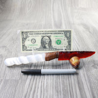 Selenite Spiral Handle Glass Blade Ornamental Knife #3059    Mountain Man Knife