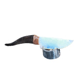 Goat Horn Handle Opalite Blade Ornamental Knife # 22368