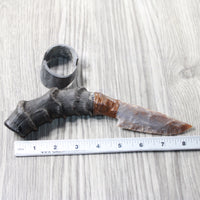 Impala Horn Handle Stone Blade Ornamental Knife #9059    Mountain Man Knife