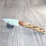 Cholla Cactus Wood Handle Opalite Blade Ornamental Knife # 21768