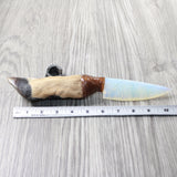 Deer Foot Handle Opalite Blade Ornamental Knife #1159     Mountain Man Knife