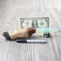 Deer Foot Handle Opalite Blade Ornamental Knife #1159     Mountain Man Knife