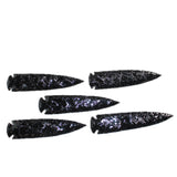 5 Obsidian Ornamental Spearheads  #468     Arrowhead