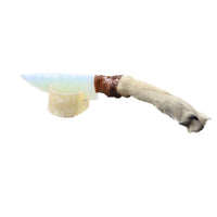 Coyote Foot Handle Opalite Blade Ornamental Knife #1259     Mountain Man Knife