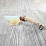 Coyote Foot Handle Opalite Blade Ornamental Knife #1259     Mountain Man Knife