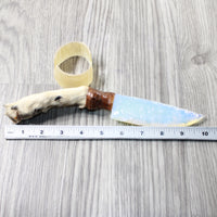 Coyote Foot Handle Opalite Blade Ornamental Knife #1259     Mountain Man Knife