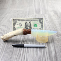 Coyote Foot Handle Opalite Blade Ornamental Knife #1259     Mountain Man Knife