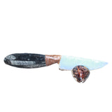 Orthoceras Fossil Handle Opalite Blade Ornamental Knife # 06268