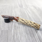 Cholla Cactus Wood Handle Stone Blade Ornamental Knife #0259    Mountain Man Knife