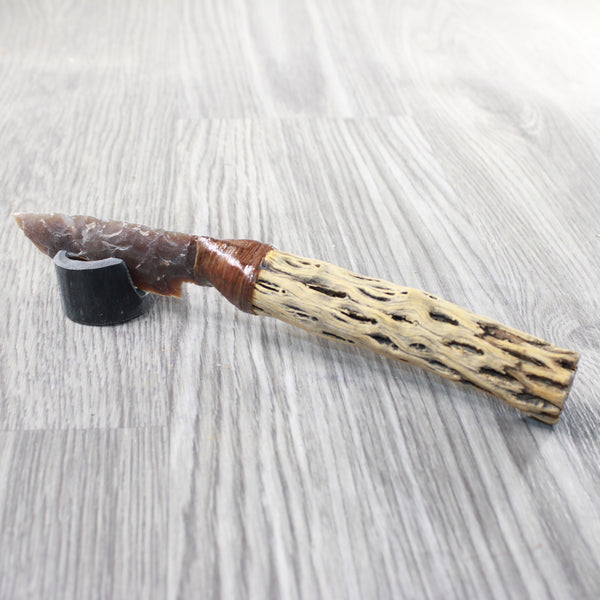 Cholla Cactus Wood Handle Stone Blade Ornamental Knife #0259    Mountain Man Knife