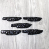 5 Obsidian Ornamental Knife Blades  #3259    Mountain Man Knife