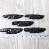 5 Obsidian Ornamental Knife Blades  #3259    Mountain Man Knife