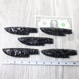 5 Obsidian Ornamental Knife Blades  #3259    Mountain Man Knife