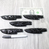 5 Obsidian Ornamental Knife Blades  #3259    Mountain Man Knife