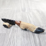 Deer Foot Handle Obsidian Blade Ornamental Knife #9259  Mountain Man Knife