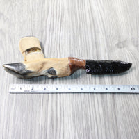 Deer Foot Handle Obsidian Blade Ornamental Knife #9259  Mountain Man Knife