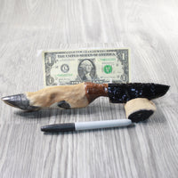 Deer Foot Handle Obsidian Blade Ornamental Knife #9259  Mountain Man Knife