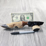 Deer Foot Handle Obsidian Blade Ornamental Knife #9259  Mountain Man Knife