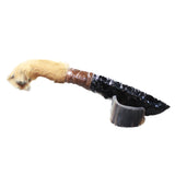 Coyote Foot Handle Obsidian Blade Ornamental Knife #9259  Mountain Man Knife