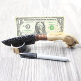 Coyote Foot Handle Obsidian Blade Ornamental Knife #9259  Mountain Man Knife