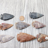 10 Large Stone Ornamental Arrowheads  #2259     Agate Jasper Arrowheads
