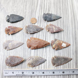 10 Large Stone Ornamental Arrowheads  #2259     Agate Jasper Arrowheads