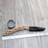 Cholla Cactus Wood Handle Obsidian  Blade Ornamental Knife # 21568