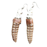 Large Rattlesnake Rattle Plus Vertebrae  Earrings  # 25968