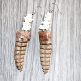 Large Rattlesnake Rattle Plus Vertebrae  Earrings  # 25968