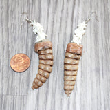 Large Rattlesnake Rattle Plus Vertebrae  Earrings  # 25968
