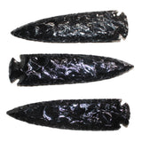 3 Obsidian Ornamental Spearheads  #668    Arrowhead