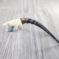 Impala Horn Handle Bone Blade Ornamental Knife #2359    Mountain Man Knife