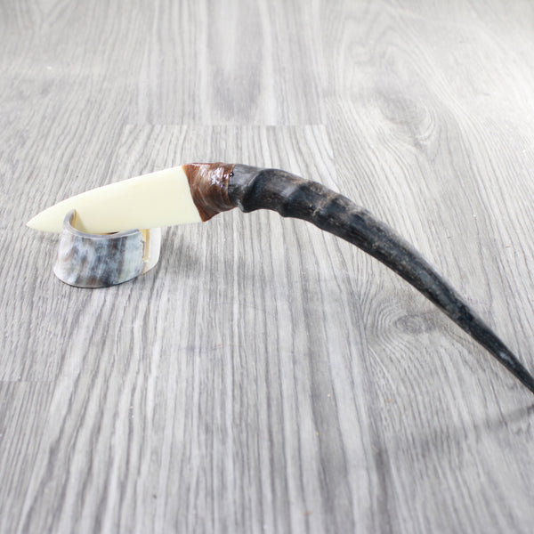 Impala Horn Handle Bone Blade Ornamental Knife #2359    Mountain Man Knife