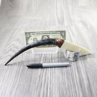 Impala Horn Handle Bone Blade Ornamental Knife #2359    Mountain Man Knife