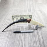 Impala Horn Handle Bone Blade Ornamental Knife #2359    Mountain Man Knife