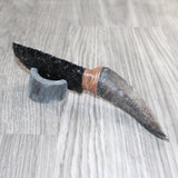Goat Horn Handle Obsidian  Blade Ornamental Knife #22868