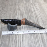 Goat Horn Handle Obsidian  Blade Ornamental Knife #22868