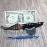 Goat Horn Handle Obsidian  Blade Ornamental Knife #22868