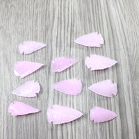 10 Large Glass Ornamental Arrowheads  #8359    Spearhead