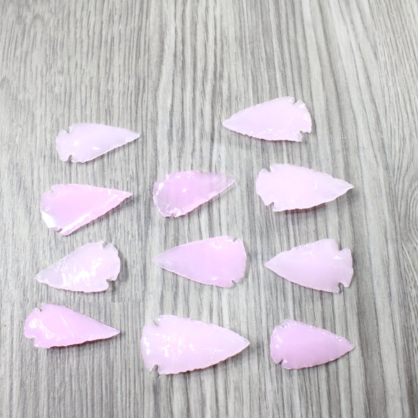 10 Large Glass Ornamental Arrowheads  #8359    Spearhead