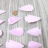 10 Large Glass Ornamental Arrowheads  #8359    Spearhead