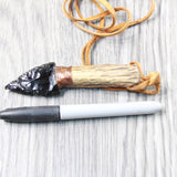 Antler Handle  Obsidian Blade Knife Necklace  #5359  Mountain Man Necklace