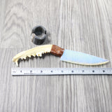 Coyote Jaw Handle Opalite Blade Ornamental Knife #0359     Mountain Man Knife