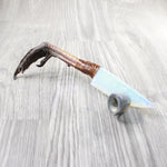 Turkey Foot Handle Opalite Blade Ornamental Knife #7359    Mountain Man Knife