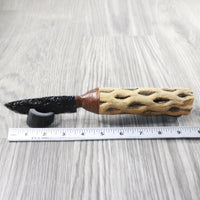 Cholla Cactus Wood Handle Obsidian Blade Ornamental Knife #8459  Mountain Man Knife
