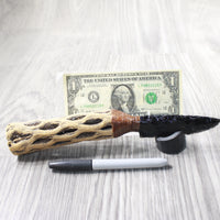Cholla Cactus Wood Handle Obsidian Blade Ornamental Knife #8459  Mountain Man Knife