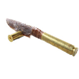 50 Cal Shell Casing Handle Stone Blade Ornamental Knife #7559    Mountain Man Knife