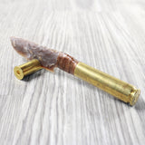 50 Cal Shell Casing Handle Stone Blade Ornamental Knife #7559    Mountain Man Knife